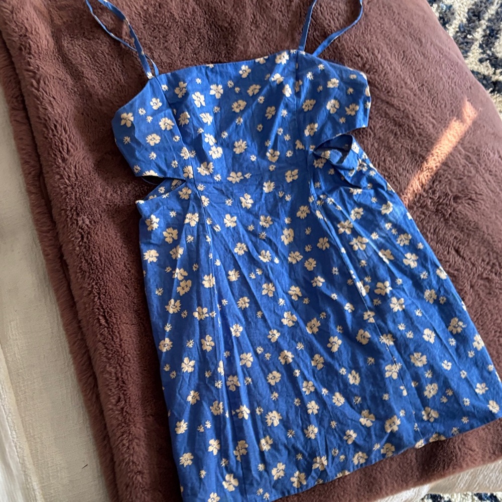 Zara Blue Floral Mini Dress